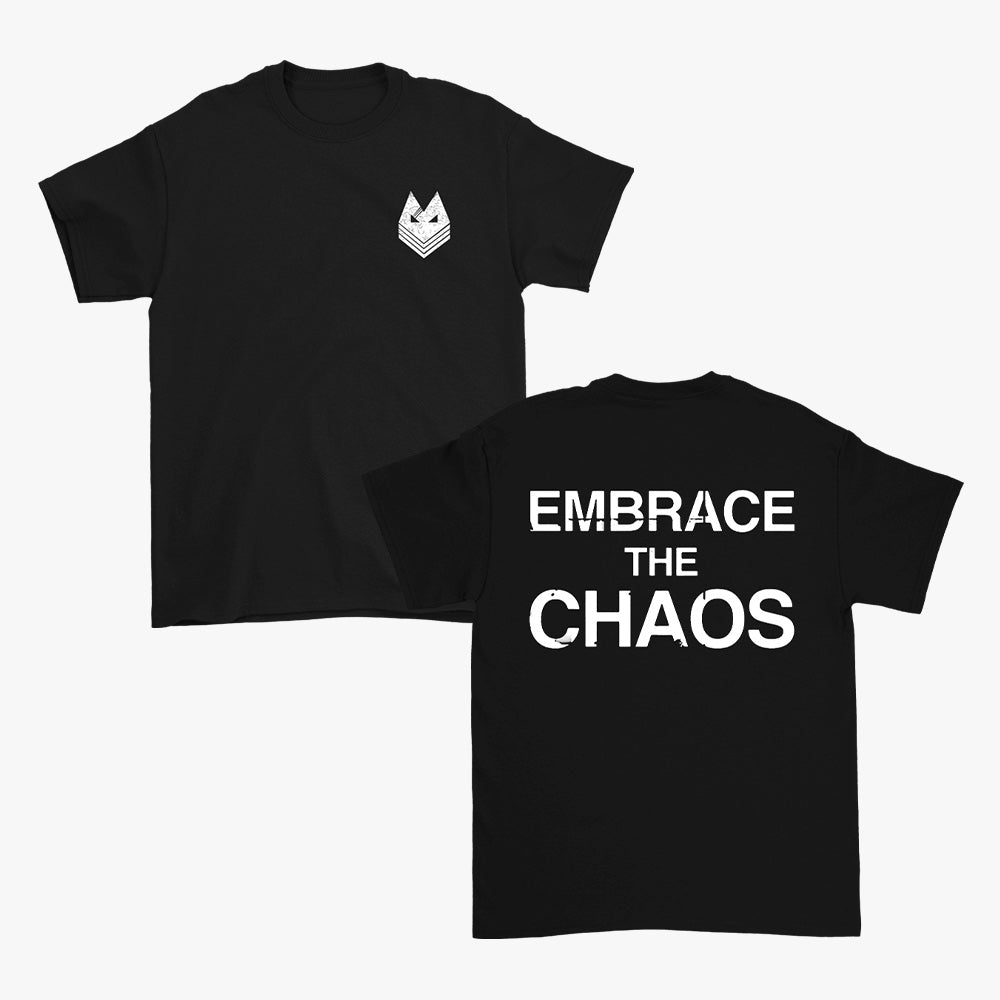 Embrace The Chaos - Black + White T-Shirt